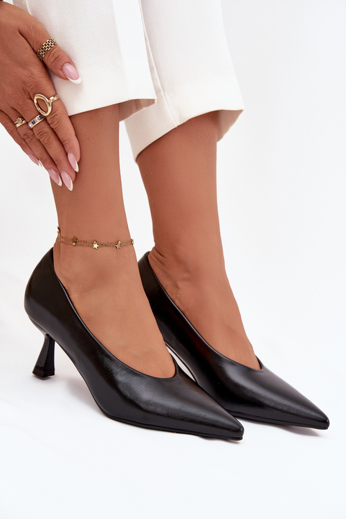 Lakované lodičky na jehle Černé Gavrielle