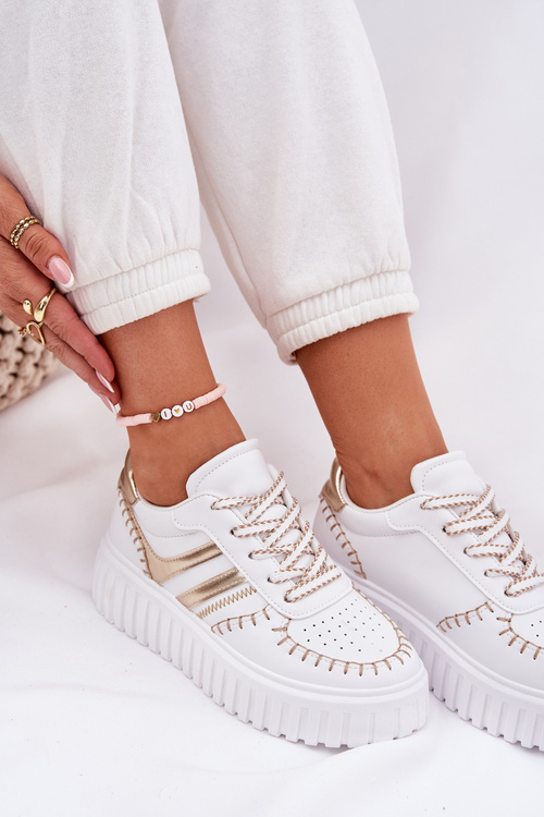 Dámske Tenisky Na Platforme Zlaté Ofenale