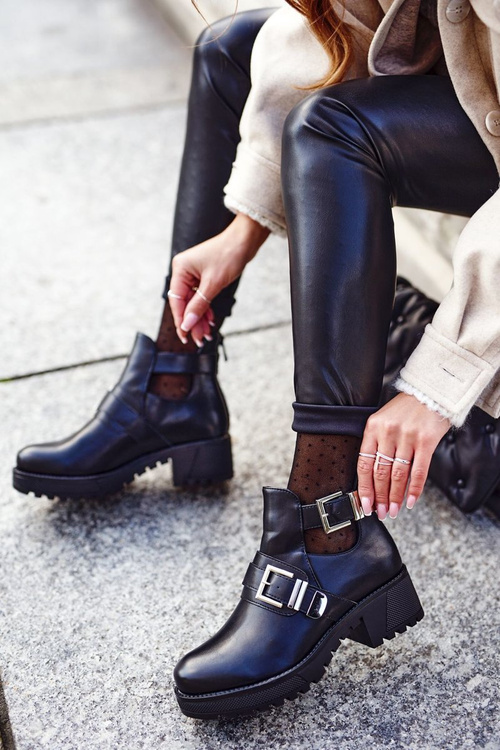 Dámské Kotníkové Boty Na Podpatku Cerne Frago