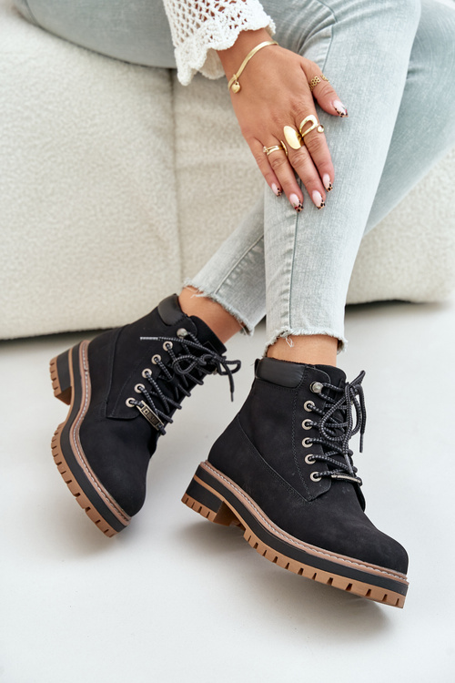 Dámske Zateplené Kotníkové Topánky Big Star OO274A290 Čierne