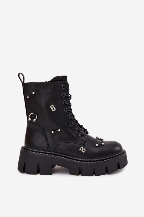 Dámské Pracovní Boty S Ozdobami Zateplené Černé Lunea