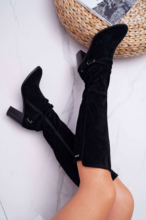 Dámské Kozačky Na Vysokém Podpatku Semišové Big Star EE274520