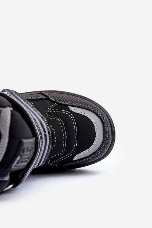 Detské izolované snehové topánky s suchým zipsom Black Big Star MM374129