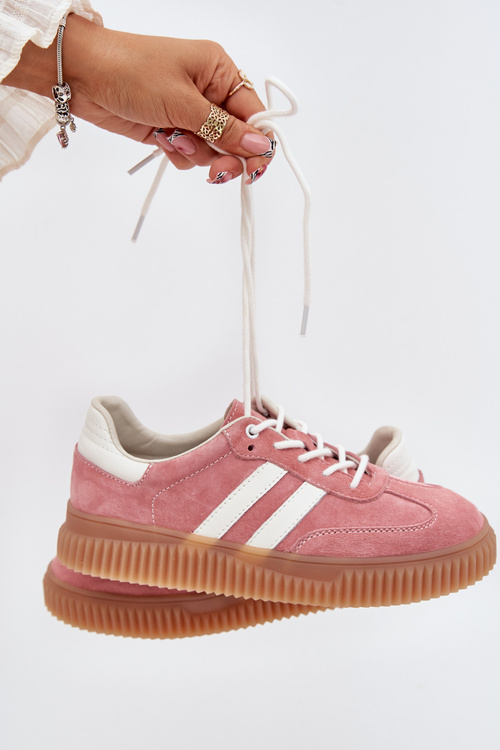 Semišové Dámské Tenisky Na Platformě Růžové Marisae