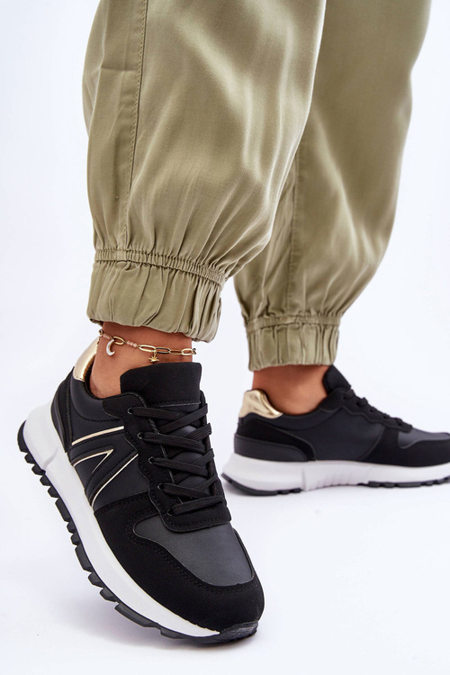 Čierna kabama Dámska kožená športová topánka