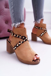 Dámske sandále na Lu Boo Post s Camel 318-30 Fiode Upper