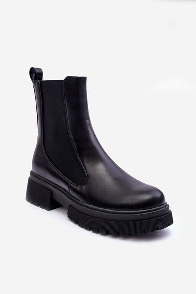 Klasické kožené topánky Jodhpur Black Black Isminna