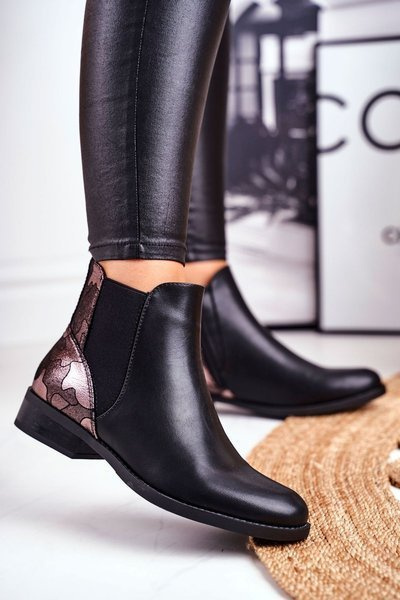 Dámské Kotníkové Boty Na Podpatku Černé Dibbo