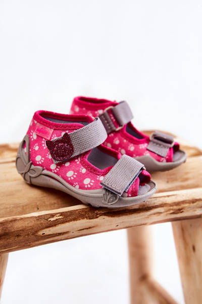 Sandals Papcie Befado na suchý zips 242p108 ružová