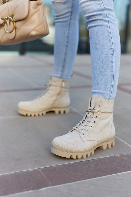 Suede Trappers S prošíváním světle Šedá Layden