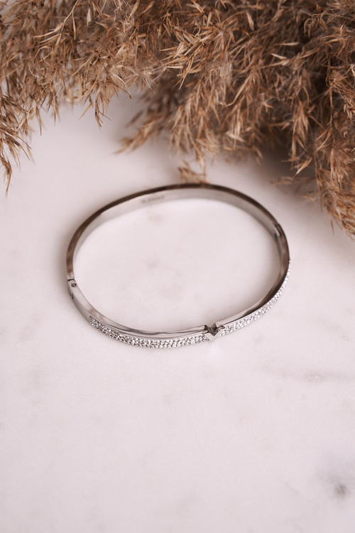 Ocelový Náramek S Kubickým Zirkonem Stříbrný Venus