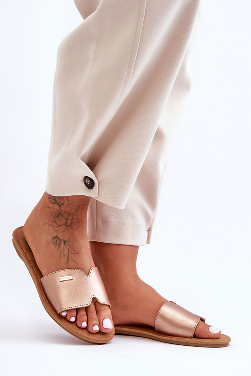 Pohodlné dámske flip -flip -flops ružové zlaté koralíny