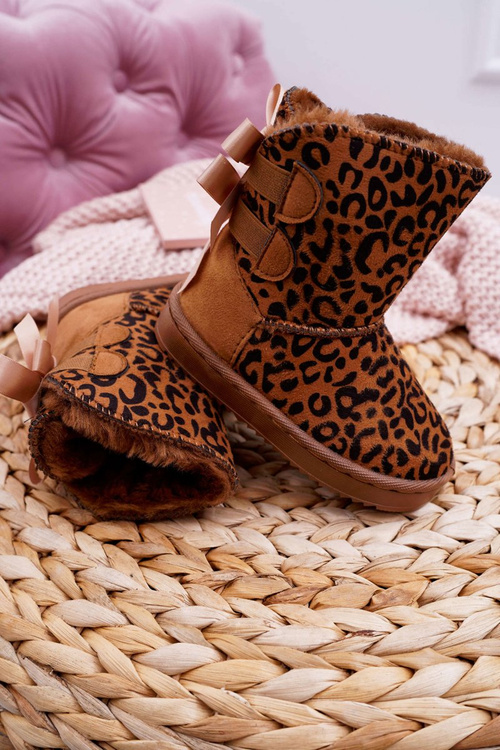 Dětské Kotníkové zimní Boty s Kožešinou Leopard Fiona