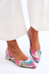 Dámska balerína Laura Messi kožená dúha 2193