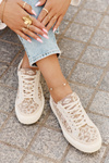Nízké dámské tenisky s leopardím potiskem Lee Cooper LCW-25-02-3330L béžové
