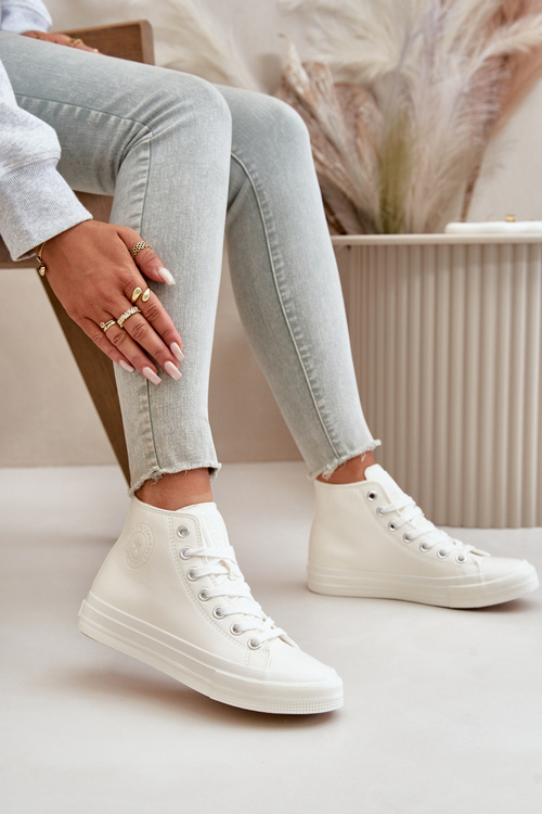 Dámske Zateplené Tenisky Z Eko Kože Biele Big Star OO274932