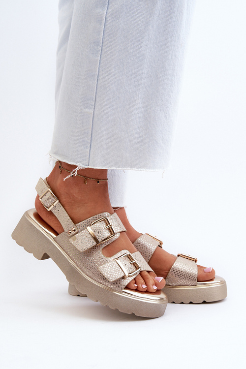 Dámske sandále s prepojkami z eko kože Zlaté Konanttia