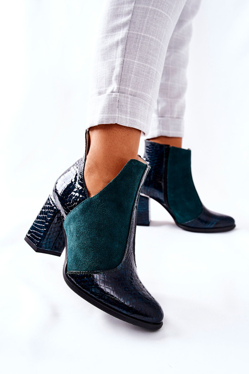 Dámske kožené topánky na zelenej a želaní