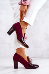 Suede Snake Pumps s dekoráciou Burgundia Mallory