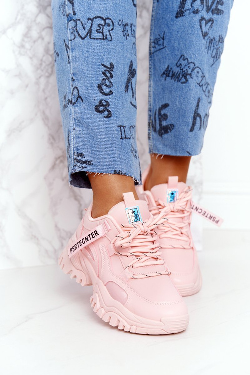 Dámské Sneakersy Na Masivní Podrážce Růžové Laugh