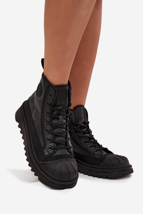 Vysoké Dámské Tenisky Zateplené Big Star OO274A355 Černé