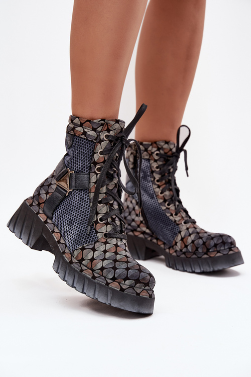 Kožené pracovné čižmy pre ženy Maciejka 07072-03 Multikolor