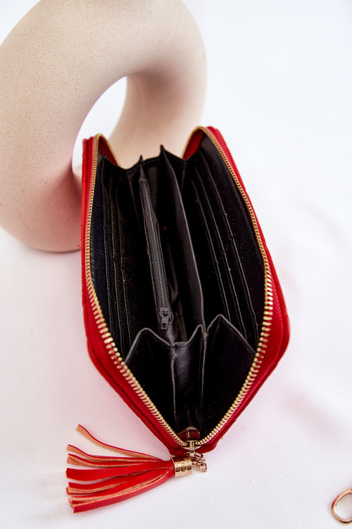 Velká prošívaná peněženka s pruhem Červené Jeffrey