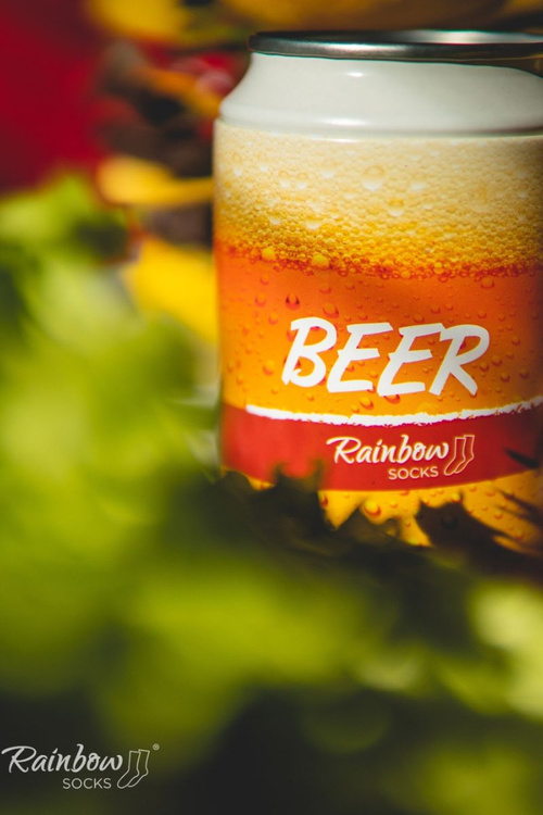 Dúhové ponožky ponožky v plechovke pivo 1 pár