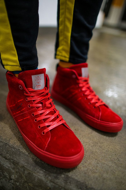 Pánské Vysoké Tenisky Cross Jeans Semišové Červené EE1R4055C