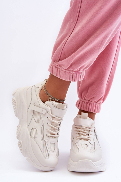 Dámské Sneakersy Na Masivní Platformě Bežové Agnenia