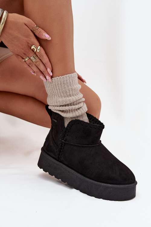 Dámské Sněhule Na Platformě S Prošitím Big Star SS274128 Černé