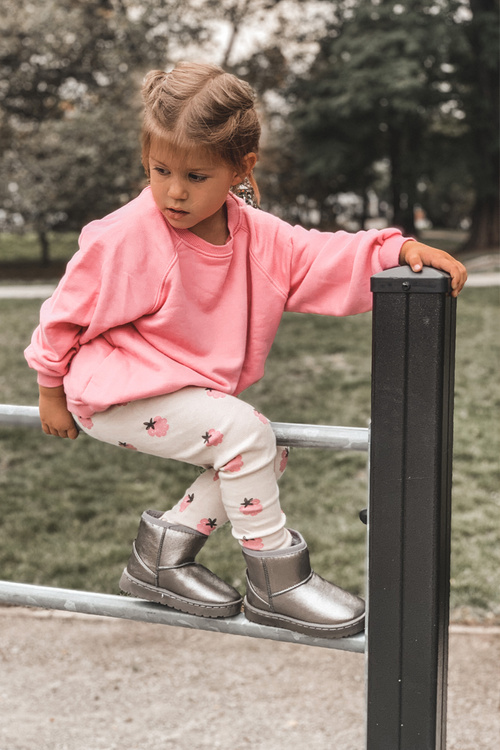 Dětské sněhule s kožešinou Pewter Scooby