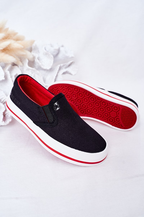 Dětské Nazouvací Tenisky Slip-On Big Star HH374013 Černé