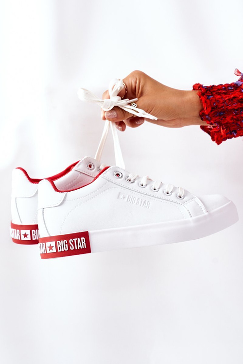 Dámské Kožené Tenisky BIG STAR II274032 Bílý-Cervené