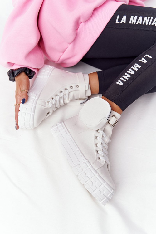 Dámské Tenisky Na Platformě S Ledvinou Bílé Popcorn