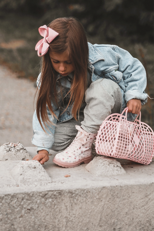 Dětské zateplené boty na zip Růžové Dolida