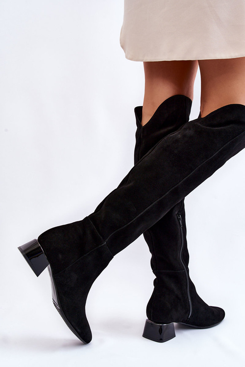 semišové vysoké boty Laura Messi 2221 černé