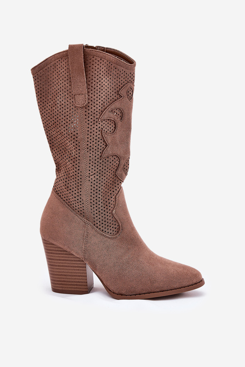 Prodyšné Cowboy Boty Na Podpatku S.Barski HY51-606 Hnědé