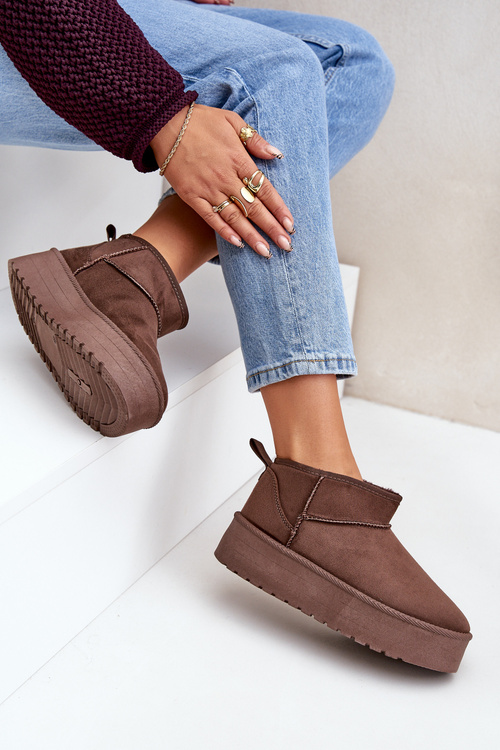 Nízké Sněhule Na Platformě Hnědé Korfedi