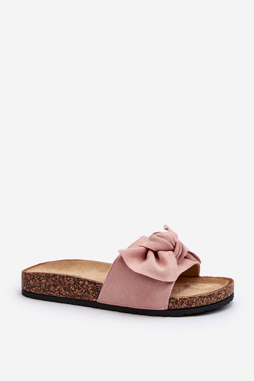 Dámské žabky s mašlí růžové Ezephira