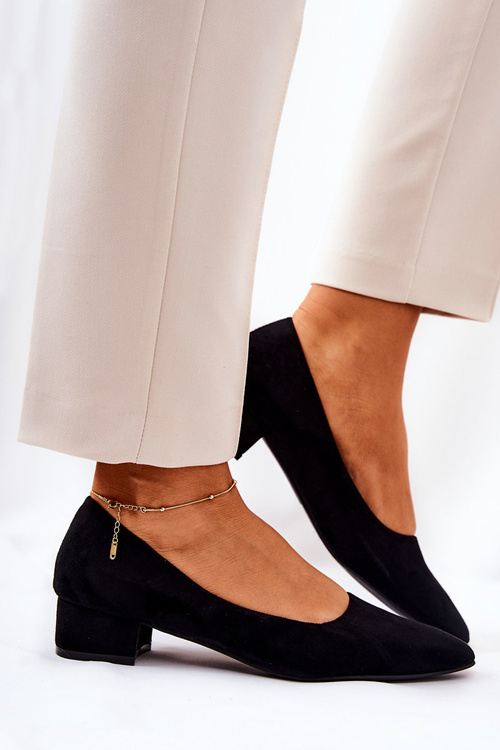 Klasické Semišové Lodičky Cerné Rheya