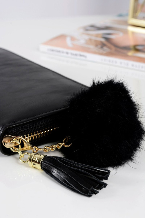 Veľké dámske čierne portfólio Zlatý zámok