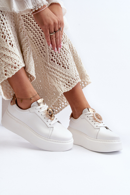 Dámské kožené tenisky CheBello 4411 bílé