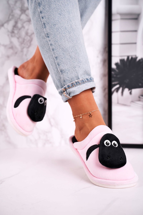 Dámske velor papky s ovčím jasne ružovým Charlie