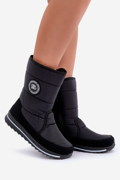 Dámske snehové topánky pre pokrok zipsu progj-21-09 čierna