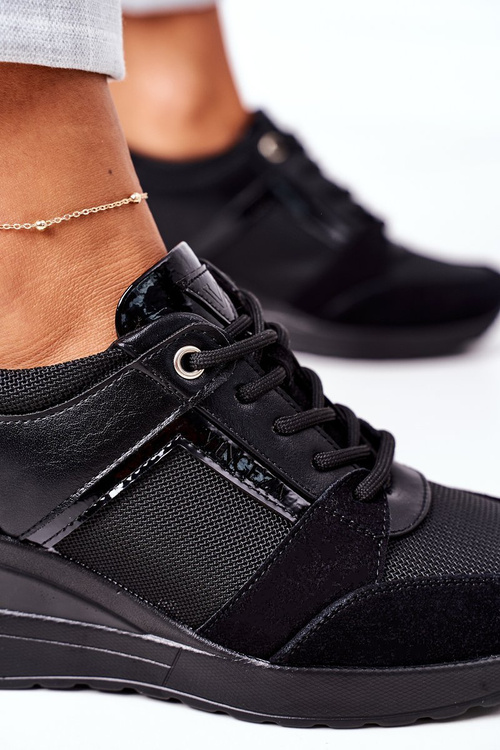 Klínové Tenisky Sneakers Vinceza 10606 Černé