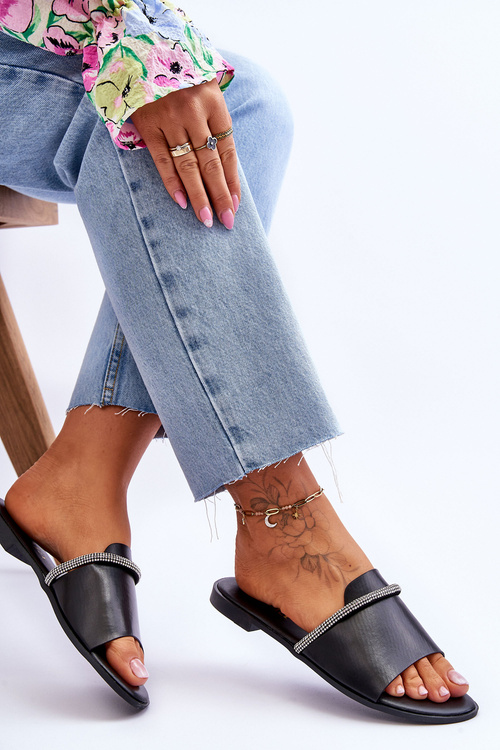 Elegantní ploché sandálky černé Termen