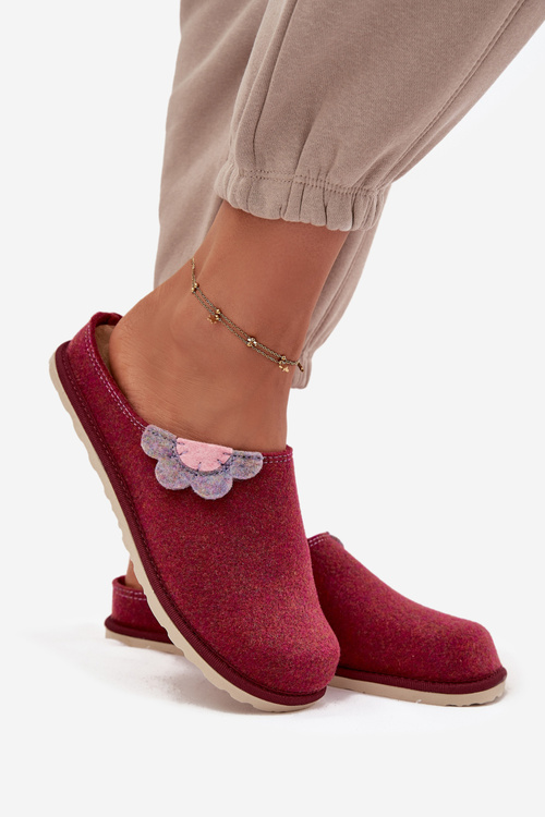Dámske papuče s kvetom Inblu CS000043 Bordeaux
