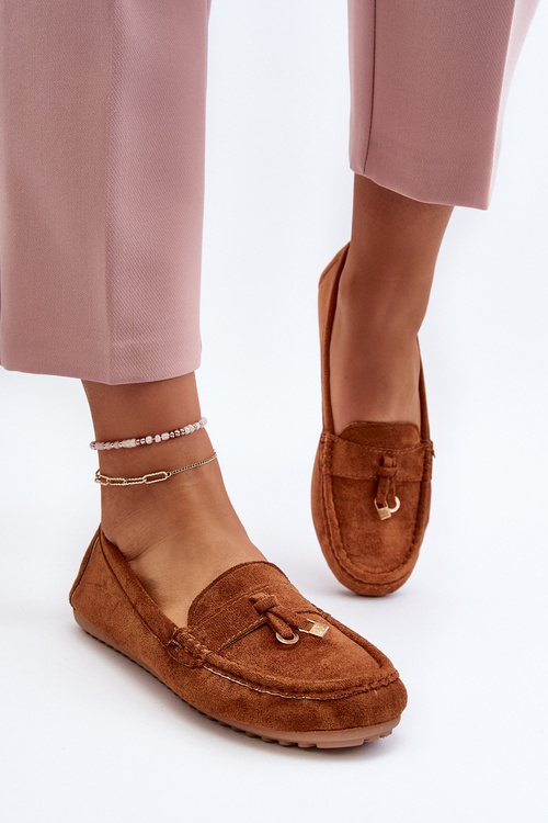 Dámske Zamszové Klasické Mokasíny Camel Ontala