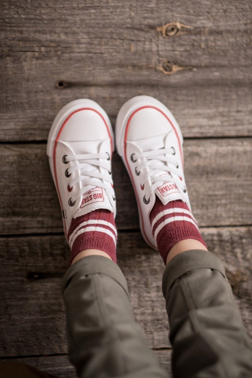 Detská klasická nízka veľká hviezda HH374089 Biele tenisky